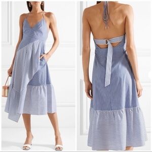 Tibi Collage Shirting Halter Dress, Size 2